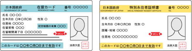 在留カード/特別永住者証明書