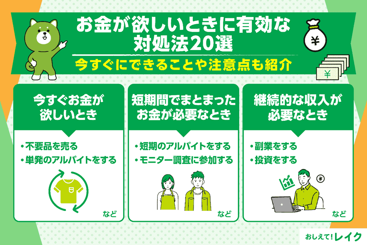 お金が欲しいときに有効な対処法20選｜今すぐにできることや注意点も紹介