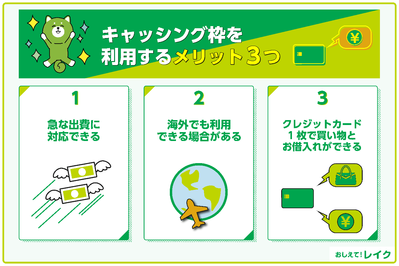 キャッシング枠を利用するメリット3つ
