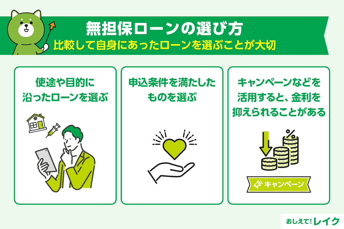 無担保ローンの選び方　比較して自身にあったローンを選ぶことが大切