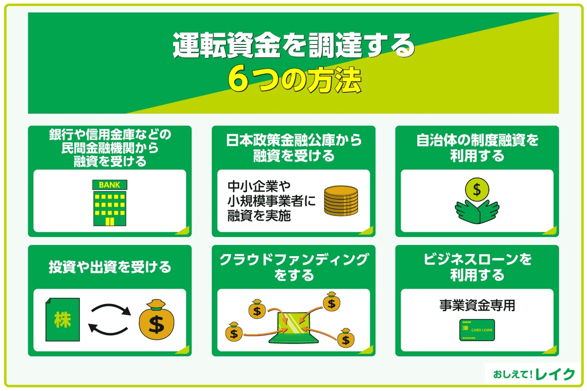 運転資金を調達する6つの方法