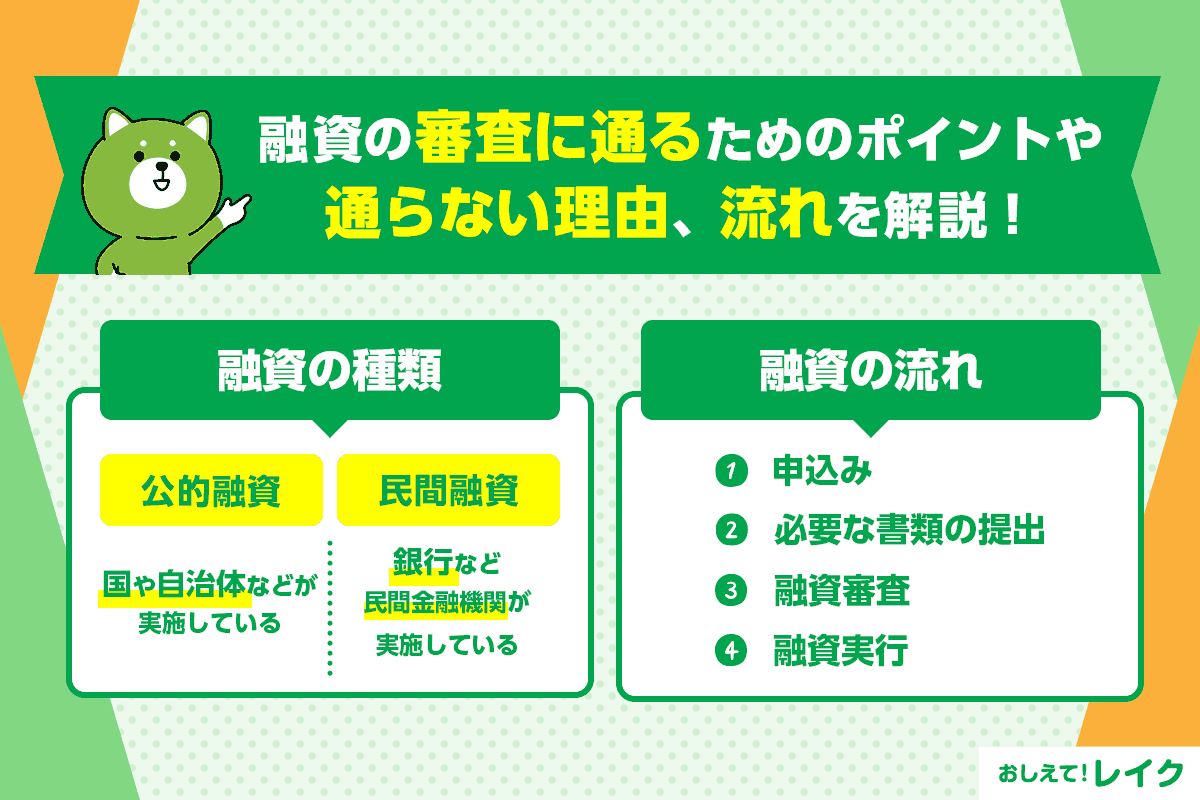 融資の審査に通るためのポイントや通らない理由、流れを解説！