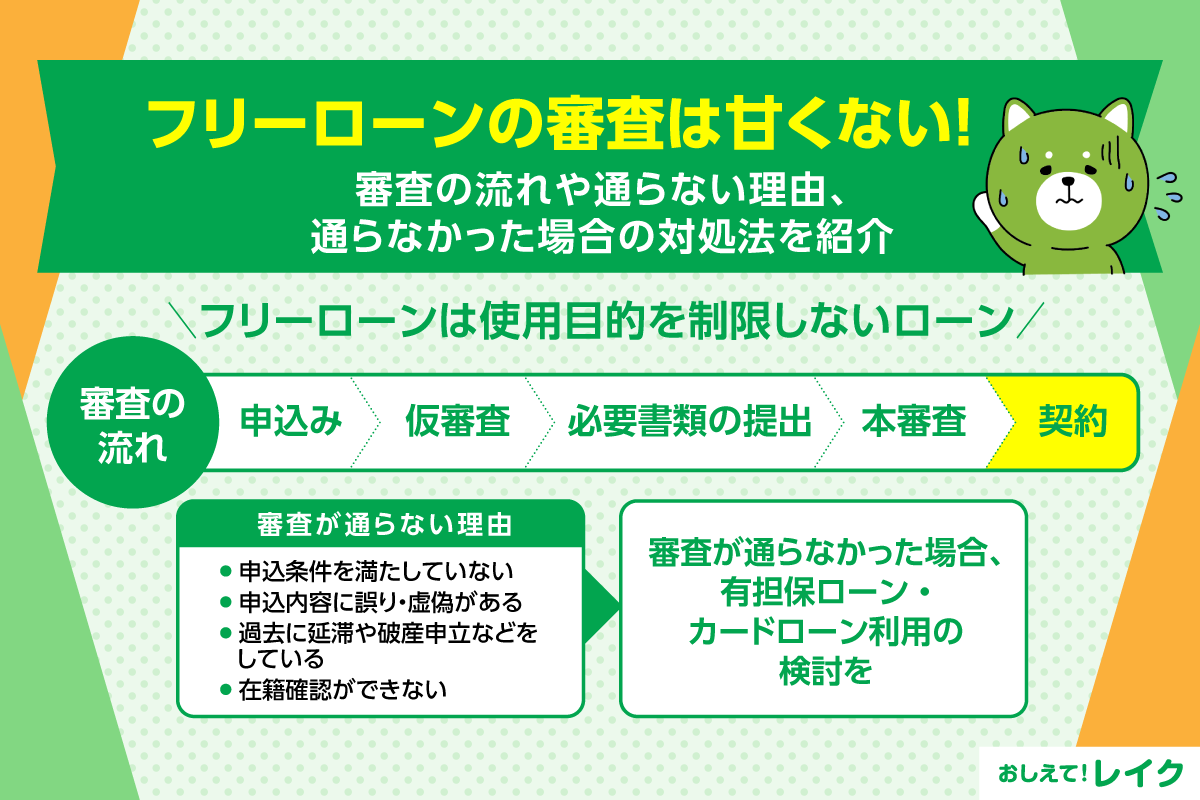 フリーローンの審査は甘くない!審査の流れや通らない理由、通らなかった場合の対処法を紹介