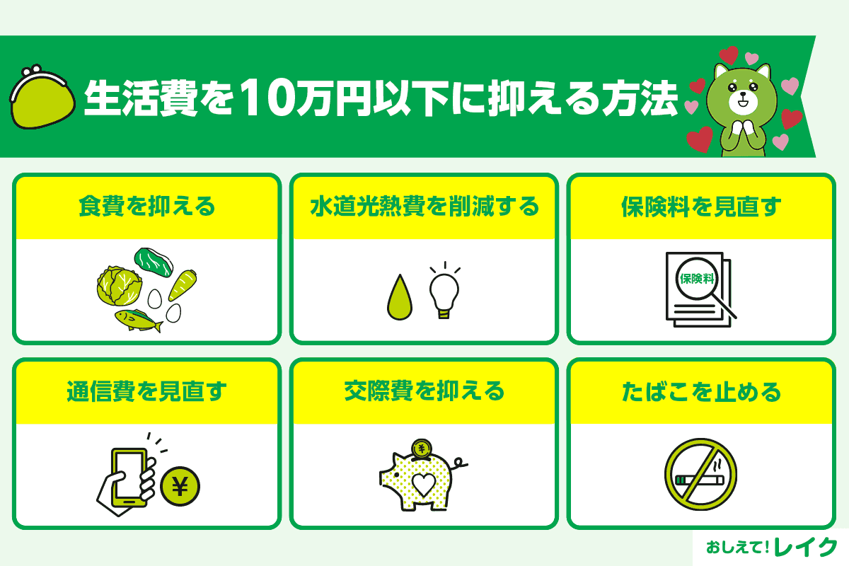 生活費を10万円以下に抑える方法