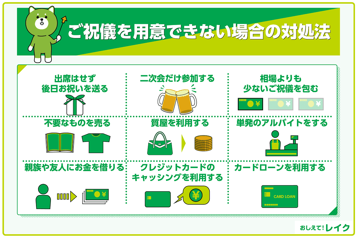 ご祝儀を用意できない場合の対処法