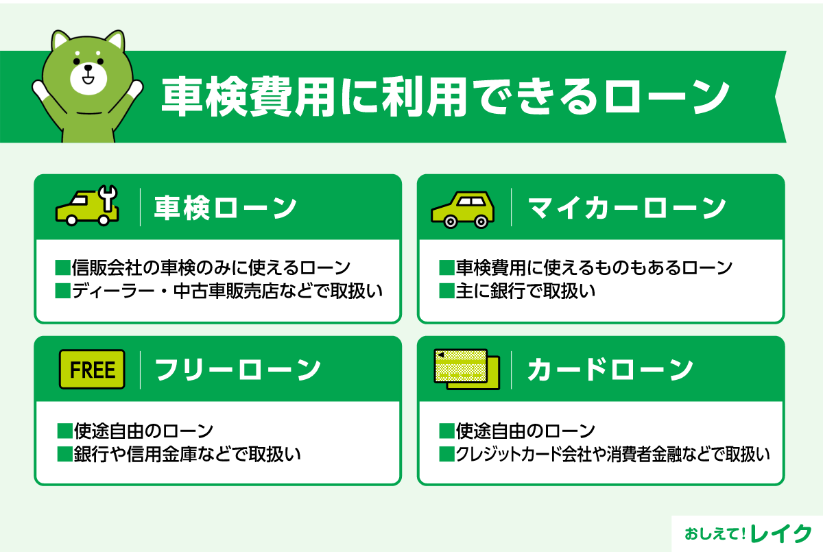車検費用に利用できるローン