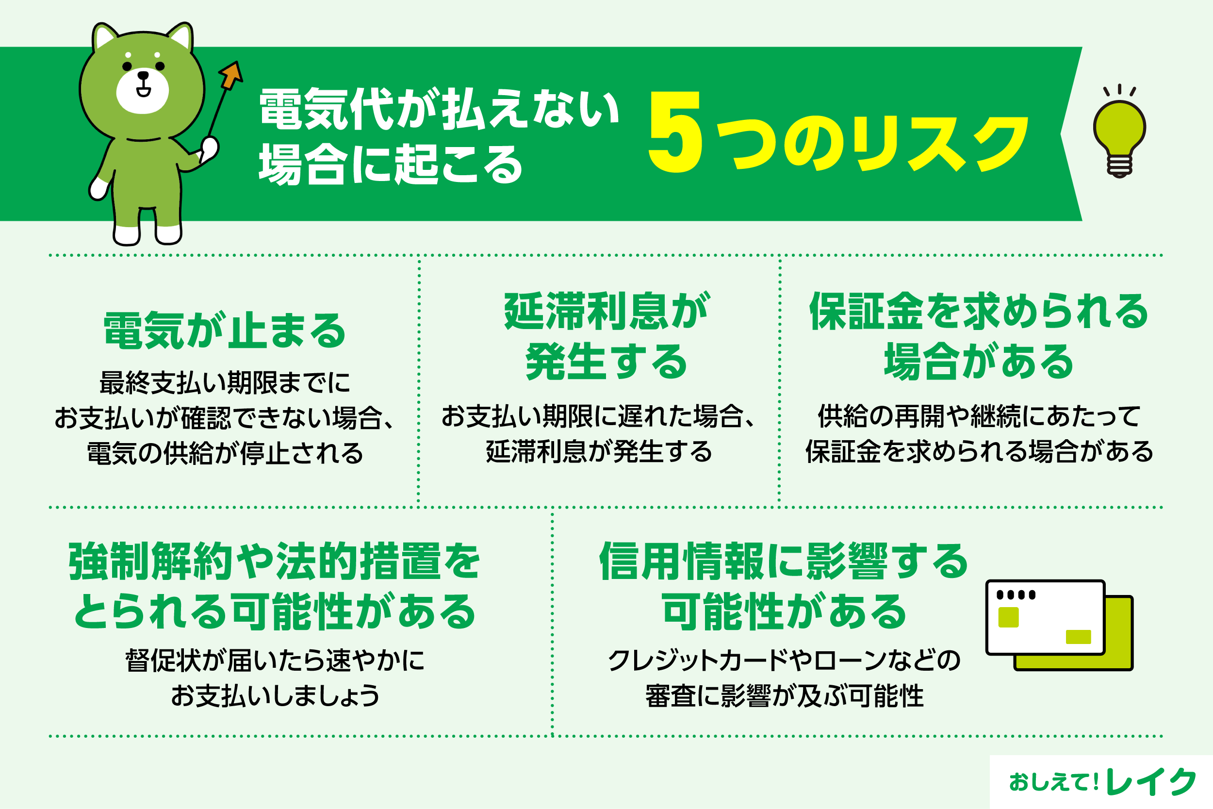 電気代が払えない場合に起こる5つのリスク
