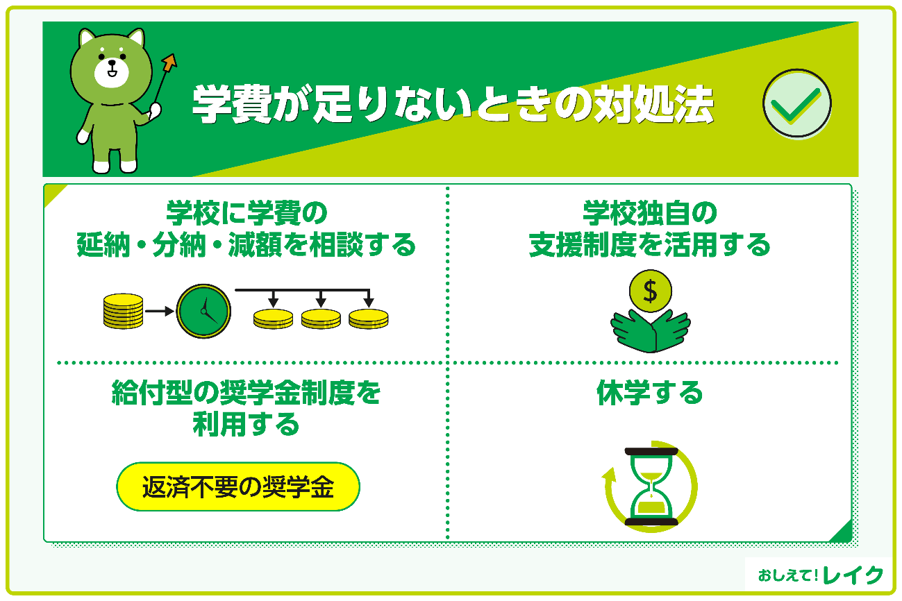 学費が足りないときの対処法