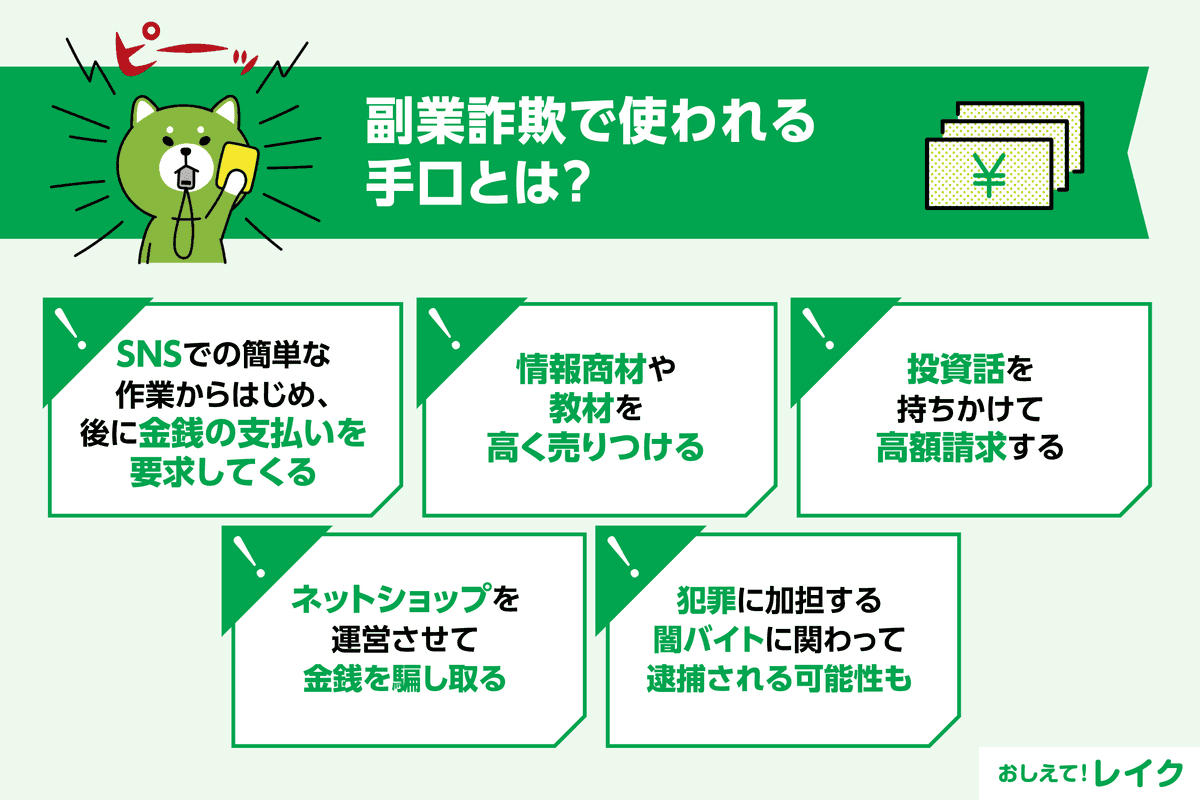 副業詐欺で使われる手口とは？