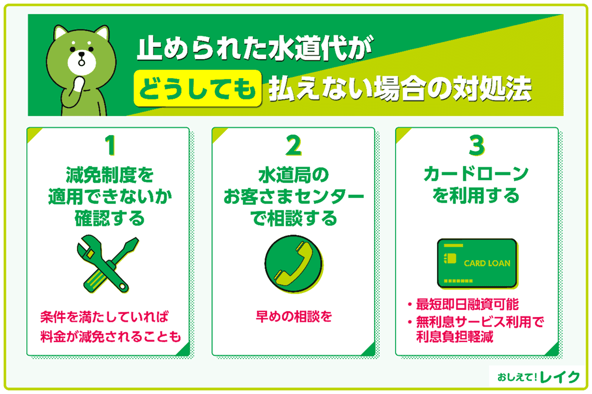 止められた水道代がどうしても払えない場合の対処法