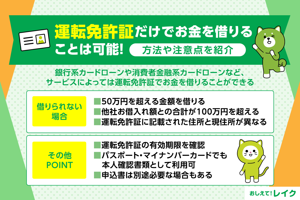 運転免許証だけでお金を借りることは可能！方法や注意点を紹介