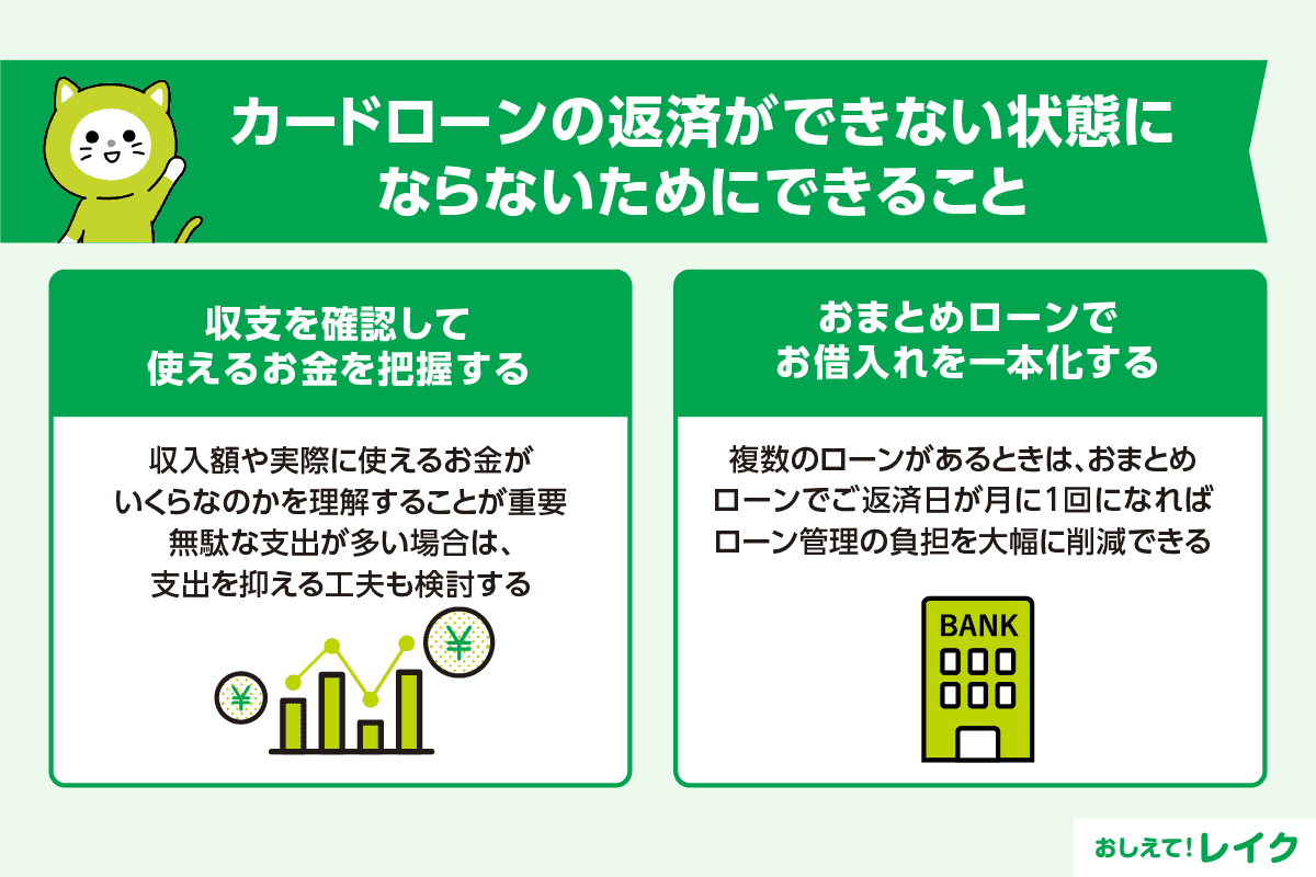 カードローンの返済ができない状態にならないためにできること