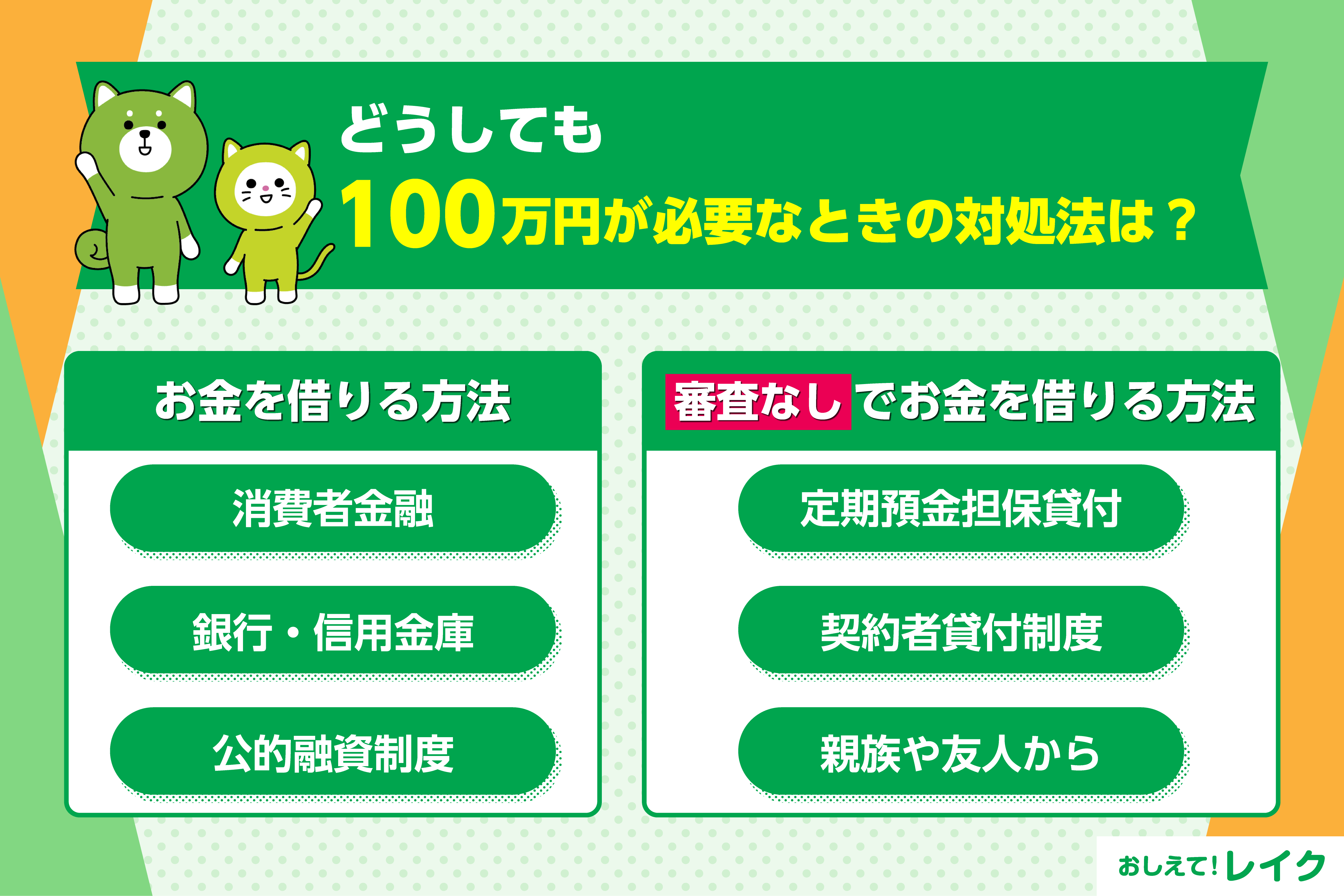 どうしても100万円が必要なときの対処法は？審査に通りやすい人の特徴も解説